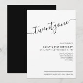 Invitation Script élégant moderne 21e anniversaire (Devant / Derrière)