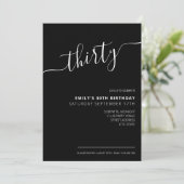 Invitation Script élégant moderne 30e anniversaire (Debout devant)