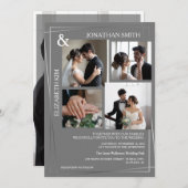 Invitation Script élégant moderne 5 Mariage de superposition  (Devant / Derrière)