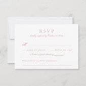 Invitation Script élégant moderne Blush rose mariage RSVP (Devant)