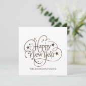Invitation Script élégant moderne Bonne Année (Debout devant)