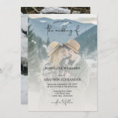 Invitation Script élégant moderne Deux Mariage photo (Devant / Derrière)