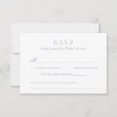 Invitation Script élégant moderne Dusty Blue Wedding RSVP (Devant)