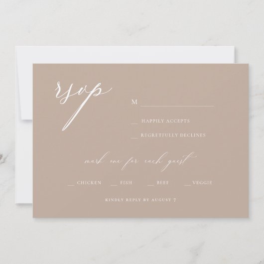 Invitation Script élégant moderne Mariage en olivier RSVP (Devant)