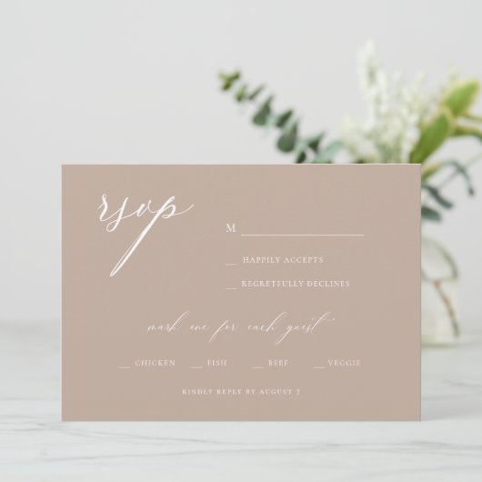Invitation Script élégant moderne Mariage en olivier RSVP (Debout devant)