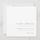 Invitation Script élégant moderne Photo Budget Carré Mariage (Dos)