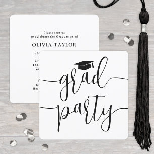 Invitation Script élégant moderne Simple Graduation Party