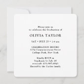 Invitation Script élégant moderne Simple Graduation Party (Dos)
