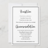 Invitation Script élégant noir et blanc (Dos)