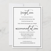 Invitation Script élégant noir et blanc (Dos)