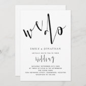 Invitation Script élégant Nous faisons Mariage noir et blanc (Devant / Derrière)