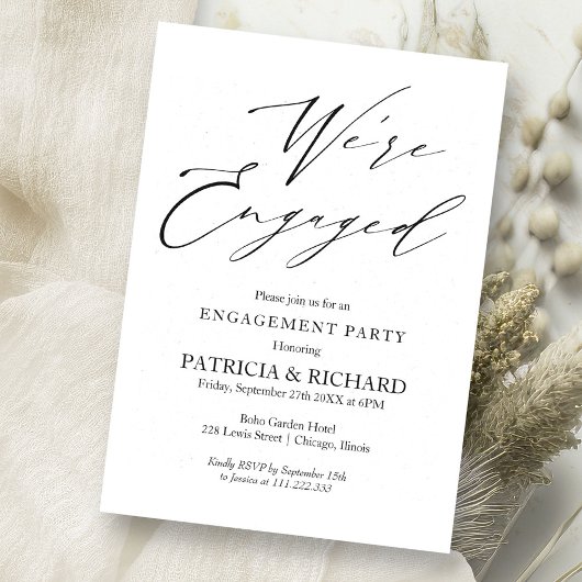 Invitation Script élégant Nous Sommes Engagés Engagement Part