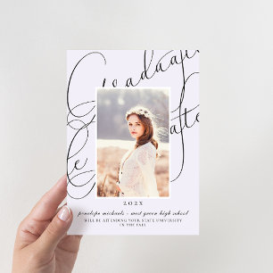 Invitation Script élégant Purple Photo Party Graduation