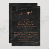 Invitation Script en cuivre Nous avons Elopé Script sur marbr (Devant / Derrière)