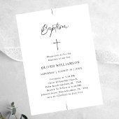 Invitation Script en ligne noir et blanc Genre Baptême neutre