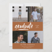 Invitation Script en terre cuite moderne multi graduation pho (Devant)
