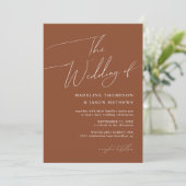 Invitation Script en terre cuite simple moderne Le Mariage (Debout devant)
