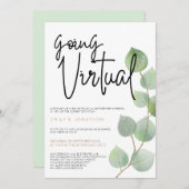 Invitation Script Feuille Eucalyptus moderne Mariage virtuel (Devant / Derrière)