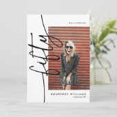 Invitation Script Fifty 4 Photo Collage 50th Birthday (Debout devant)