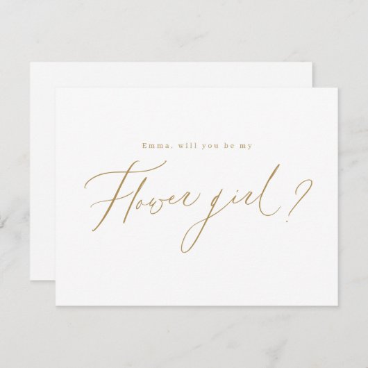 Invitation Script fille d'honneur en or minimal voulez-vous ê (Devant / Derrière)