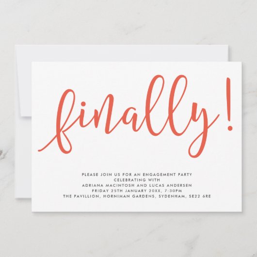 Invitation Script Finalement modifiable Couleur Engagement Pa (Devant)