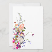 Invitation Script fleur sauvage chic moderne 1er anniversaire (Dos)