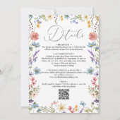 Invitation Script Fleur sauvage moderne élégant QR Code Maria (Dos)