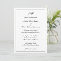 Script formel Monogramme noir blanc élégant mariag
