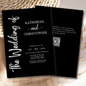 Invitation Script formel Noir Blanc élégant Mariage élégant