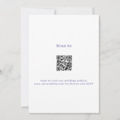 Invitation Script formel violet blanc code QR mariage RSVP (Dos)
