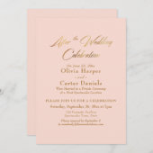 Invitation Script Gold après le blush de la fête du Mariage (Devant / Derrière)