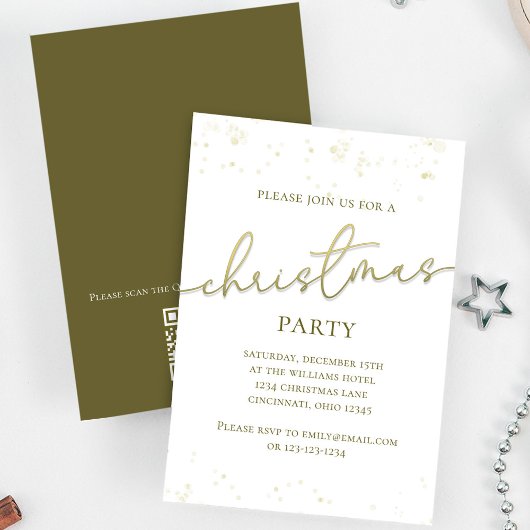 Invitation Script Gold Christmas Party