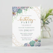 Invitation Script Gold élégant et fête d'anniversaire réussie (Debout devant)