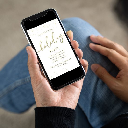 Invitation Script Gold Holiday Party