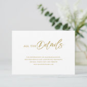 Invitation Script Gold minimal sur les détails du Mariage bla (Debout devant)