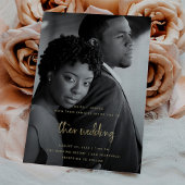 Invitation Script Gold Modern avec photo | MARIAGE
