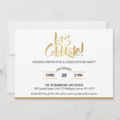 Invitation Script Gold moderne 7 Photo Minimaliste Graduation (Dos)