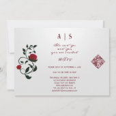 Invitation Script gothique d'Halloween Roses rouges 3 Mariage (Dos)