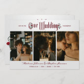 Invitation Script gothique d'Halloween Roses rouges 3 Mariage (Devant / Derrière)