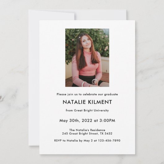 Invitation Script Graduate 14 Photo Collage Orange Graduation (Dos)