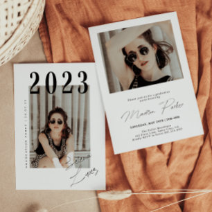 Invitation Script Graduation 2 faces Photo Portrait Party In