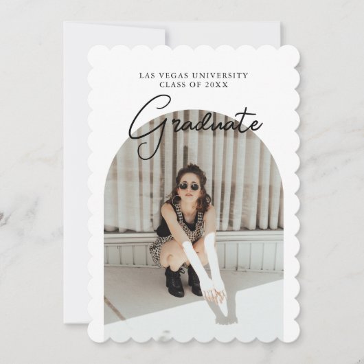 Invitation Script Graduation 2 faces Photo Portrait Party In (Devant)