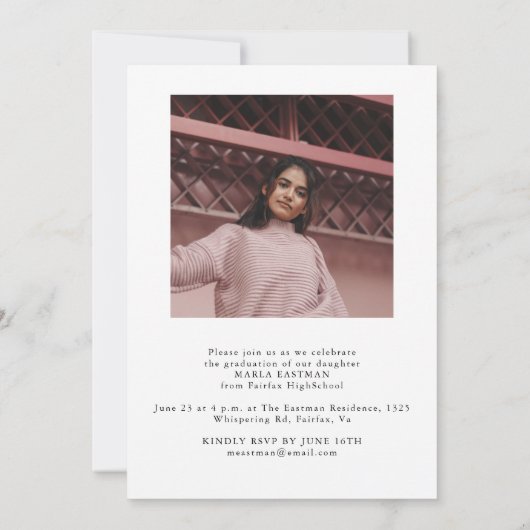 Invitation Script Graduation 2-side Photo Portrait Party (Dos)