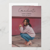 Invitation Script Graduation 2-side Photo Portrait Party (Devant / Derrière)