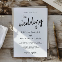 Script Gras Moderne Mariage noir et blanc