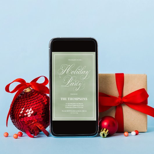 Invitation Script Green Holiday Party