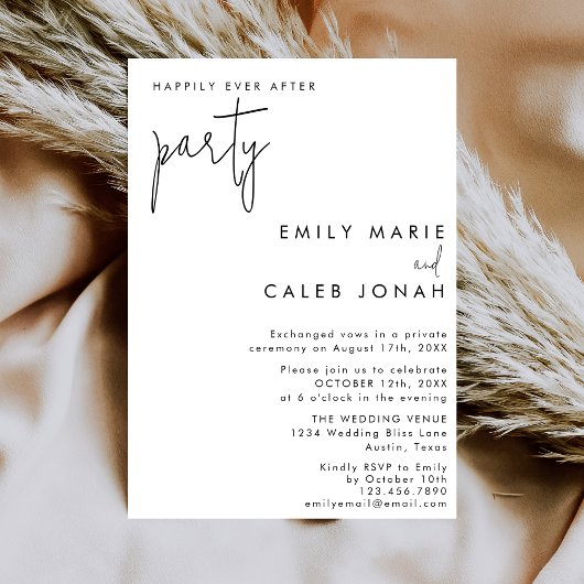 Invitation Script Happily Ever After Party Wedding Reception
