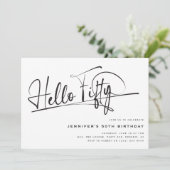 Invitation Script Hello Cinquante Minimaliste 50e anniversair (Debout devant)