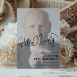 Invitation Script Hello Ninety Minimal Photo 90th Birthday<br><div class="desc">Célébrez le grand 9-0 en style avec nos invitations minimalistes pour fêtes d'anniversaire "Hello Ninety"! Avec un script de typographie élégant et un modèle de fête moderne sur une photo d'étoile d'anniversaire personnalisée,  ces invitations sont sûrs d'attirer tout le monde pour votre célébration d'étape.</div>