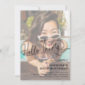 Invitation Script Hello Trente Minimal Photo 30e Anniversaire (Devant)